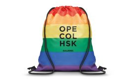 Regenboog RPET trekkoordrugzak