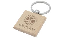 Beukenhouten vierkante sleutelhanger