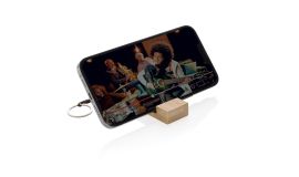 Standkey bamboe sleutelhanger telefoonstandaard